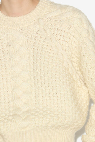 Pulover scurt din tricot cu model în zig-zag Obrero