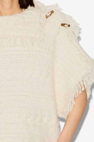 Pulover tricotat cu model în zig-zag Blanche