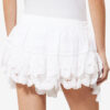 Puria Short Fustă-pantalon din bumbac cu volane și dantelă florală Puria Short Fustă-pantalon din bumbac cu volane și dantelă florală