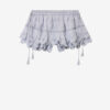 Puria Short Fustă-pantalon din bumbac cu volane și dantelă florală Puria Short Fustă-pantalon din bumbac cu volane și dantelă florală