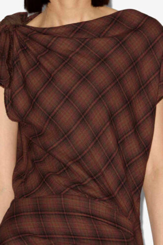 Rochie asimetrică în carouri Naerys