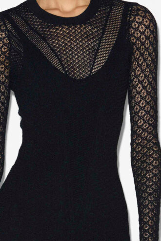 Rochie din tricot cu patchwork din dantelă Florie