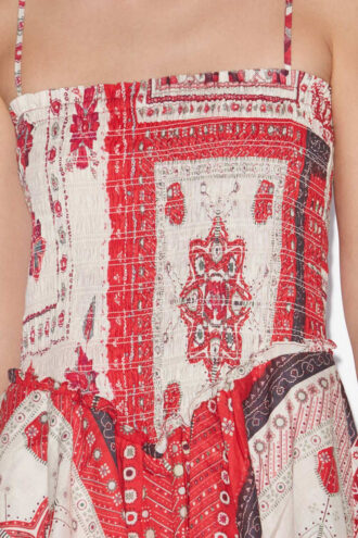 Rochie din voal de bumbac imprimat cu smocuri Anka Rochie din voal de bumbac imprimat cu smocuri Anka