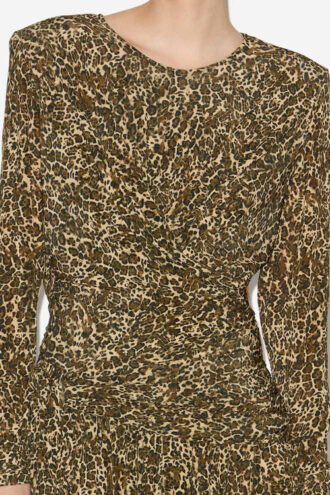 Rochie drapată cu imprimeu leopard Zeidi