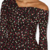 Rochie drapată din mătase imprimată Elara Rochie drapată din mătase imprimată Elara