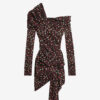 Rochie drapată din mătase imprimată Elara Rochie drapată din mătase imprimată Elara
