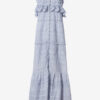 Rochie lungă din bumbac și dantelă florală Paule