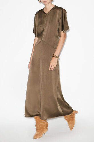 Rochie lungă din satin Keany