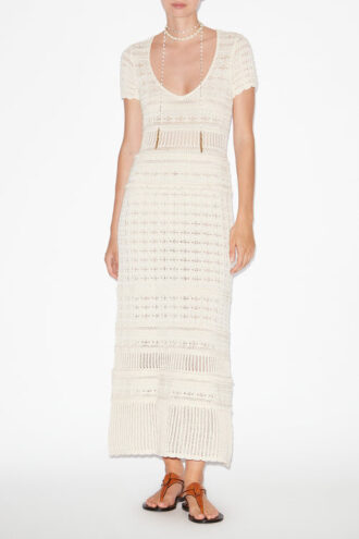 Rochie lungă din tricot ajurat Aurore Rochie lungă din tricot ajurat Aurore