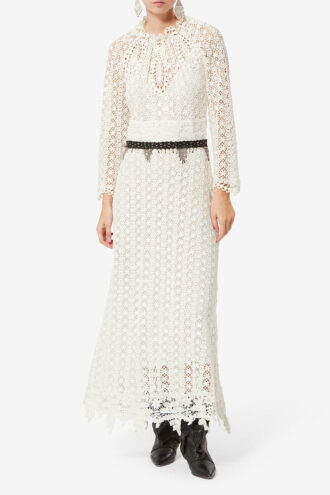Rochie lungă romantică din guipure Harya