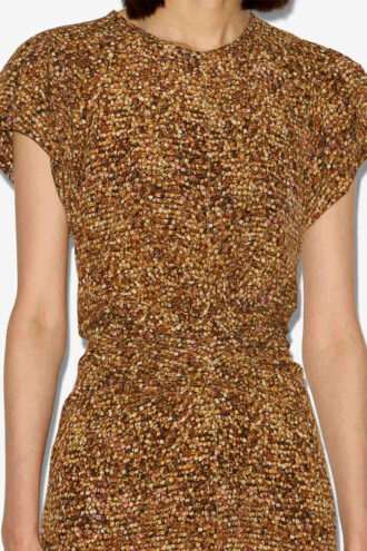 Rochie midi din mătase imprimată Terena Rochie midi din mătase imprimată Terena