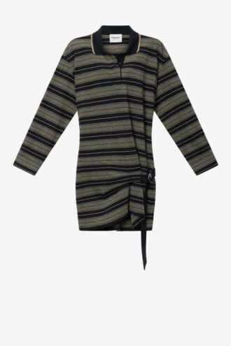 Rochie polo din bumbac piqué cu dungi Isea