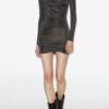 Rochie scurtă drapată din jersey Lurex Denise