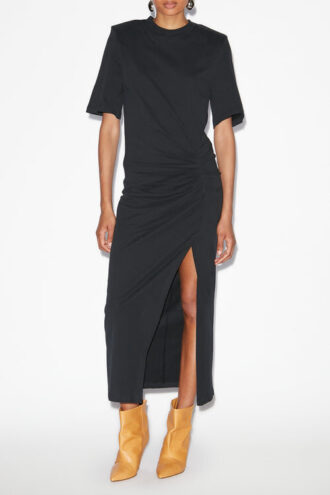 Rochie tricou midi din bumbac, în culori uni, Lexia
