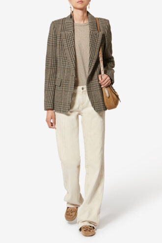 Sacou din lână virgină în carouri Kerstin