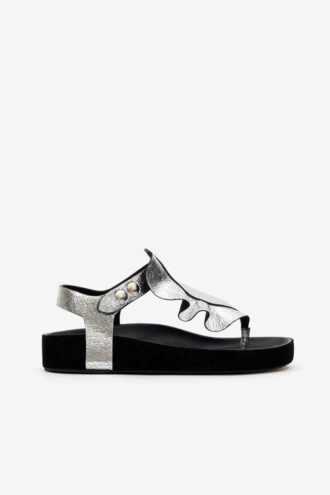 Sandale plate din piele Isela