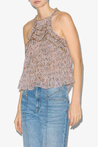 Top din bumbac cu drapaj Carlee Top din bumbac cu drapaj Carlee
