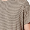 Tricou cu mâneci scurte din bumbac și in, cu dungi