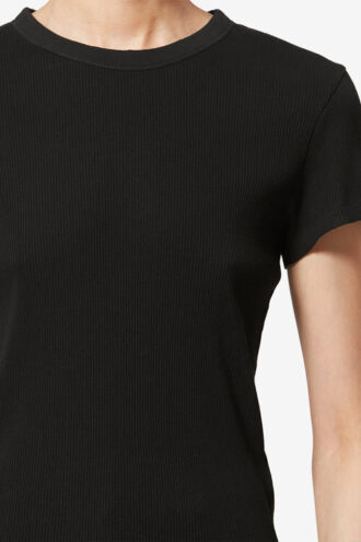 Tricou din bumbac cu mâneci scurte și nervuri Taomi