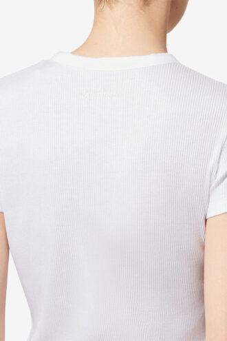 Tricou din bumbac cu mâneci scurte și nervuri Taomi