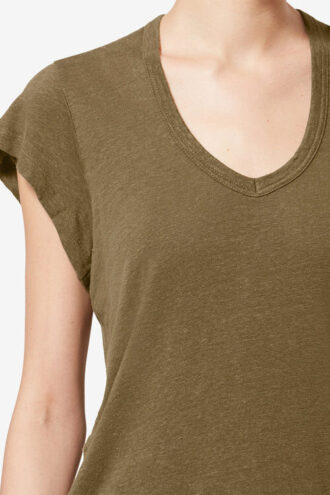Tricou din in cu mâneci scurte Zankou