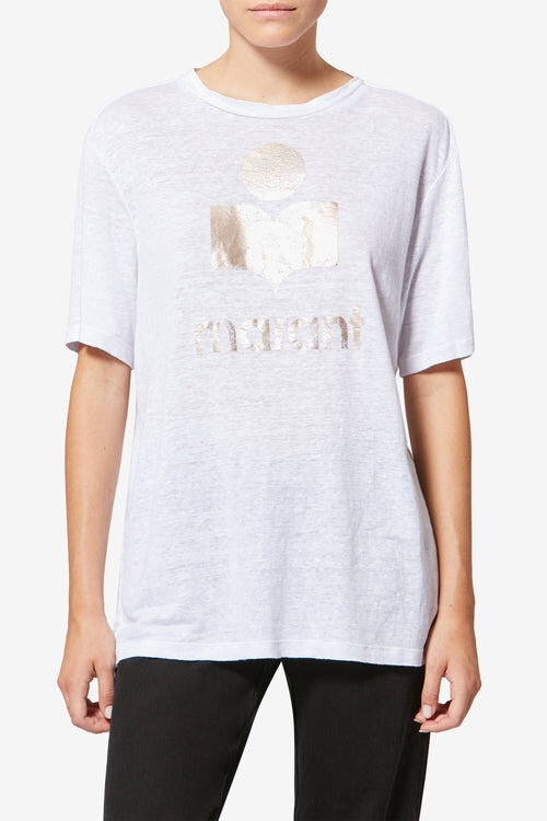 Tricou din in de culoare simplă cu logo Zewel Tricou din in de culoare simplă cu logo Zewel