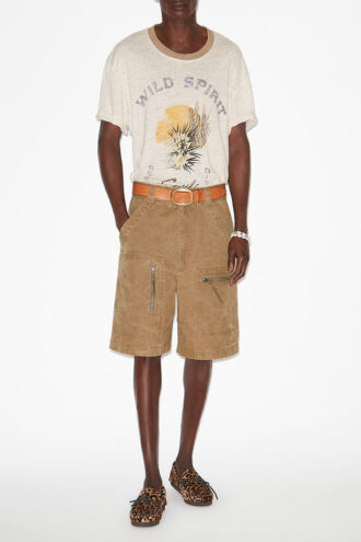 Tricou din in imprimat Honore