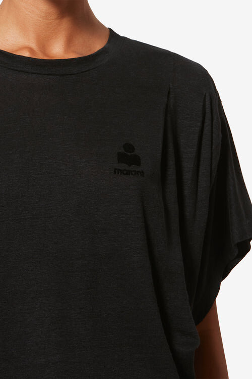 Tricou din in Kyanzae cu logo Tricou din in Kyanzae cu logo