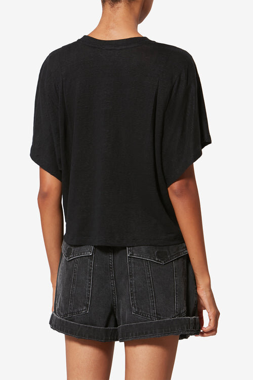 Tricou din in Kyanzae cu logo Tricou din in Kyanzae cu logo
