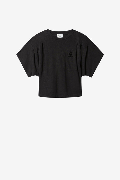 Tricou din in Kyanzae cu logo Tricou din in Kyanzae cu logo