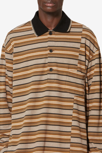 Tricou polo cu mâneci lungi din bumbac piqué cu dungi Sorel