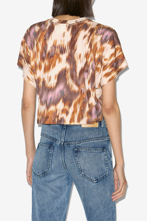 Tricou scurt din bumbac cu imprimeu acuarelă Zilia Tricou scurt din bumbac cu imprimeu acuarelă Zilia