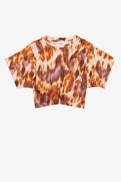 Tricou scurt din bumbac cu imprimeu acuarelă Zilia Tricou scurt din bumbac cu imprimeu acuarelă Zilia