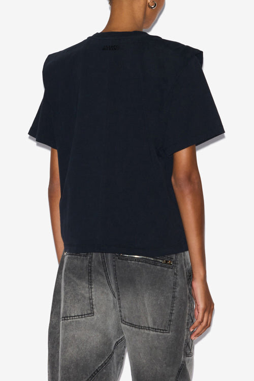 Tricou Zelitos din bumbac în culori uni, cu umeri căptușiți Tricou Zelitos din bumbac în culori uni, cu umeri căptușiți