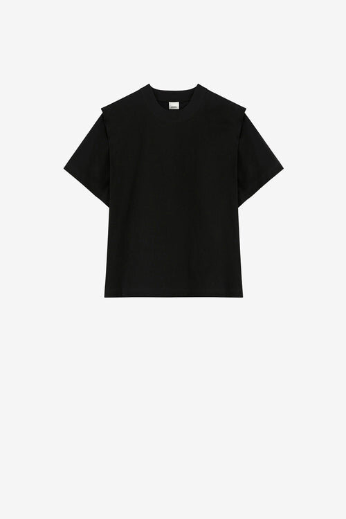 Tricou Zelitos din bumbac în culori uni, cu umeri căptușiți Tricou Zelitos din bumbac în culori uni, cu umeri căptușiți